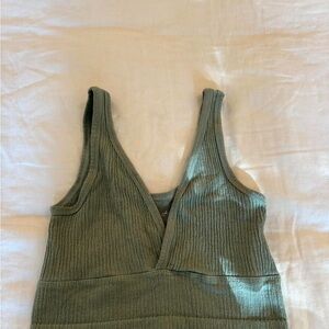 Urban Outfitters Out From Under Sage Olive Ribbed Crop Tank